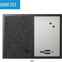 MasterVision 18" x 24", Dry Erase Whiteboard & Bulletin Board Combo, Stylish Metallic Silver, Textured Black Fabric Push Pin Board, Black Wood Frame
