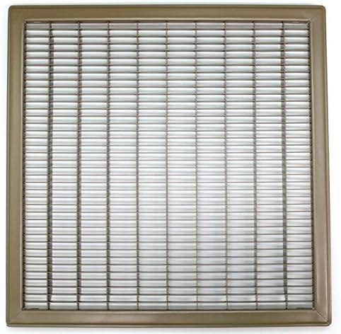 HVAC Premium 20" X 12"  Heavy Duty Walkable Floor Grille - Fixed Blades Air Grille - Brown [Outer Dimensions: 21.75 X 13.75]