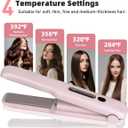 Gosect Cordless Hair Straightener, Mini Travel Flat Iron Rechargeable for Women, Portable Hair Straightener and Curler 2-in-1, Fast Heating, Adjustable Temp for On-The-Go Styling(Pink)