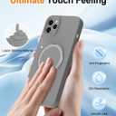 ZHK Liquid Silicone Designed for iPhone 11 Pro Max Case with Magnet Stand, [Precise Camera Lens Protection][Mil-Grade Drop Shockproof][Soft Anti-Scratch Microfiber Lining] Slim Fit Cover, Grey