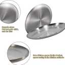 Sumerflos 304 (18/8) Stainless Steel Dinner Plates, 10" Round Salad Plates, Serving Plate for Home Kichten, Outdoor Camping, Snack, Pizza and BBQ - Set of 4