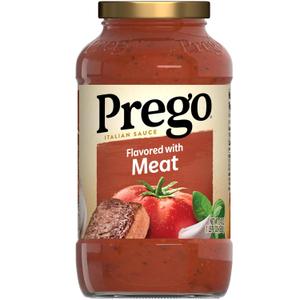 Prego Italian Tomato Pasta Sauce Flavored With Meat, 24 oz Jar (24 Ounce (Pack of 1))