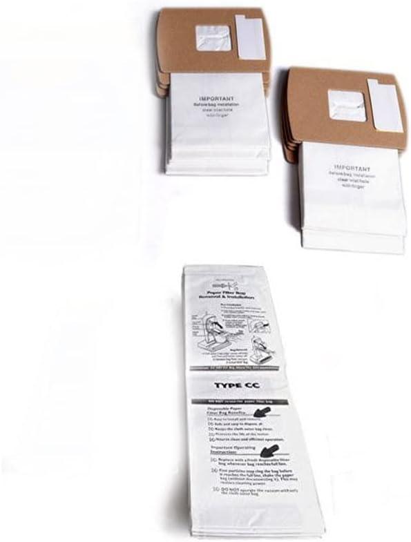 Replacement Part For Oreck Vacuum Cleaner Generic Type CC Micro with Closure Paper Bags 8PK with 12PK Buster B Paper Bags.