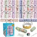 FUN LITTLE TOYS Christmas Crackers, 12 Pack Christmas No Snap Party Favors with Party Hat