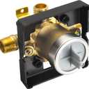 Shower Valve for Delta R10000-UNWS, 4 Port 1/2 Inch Connection 1-Pack, R10000 Valve Kit Compatible with Delta MultiChoice 13 14 17 17T Shower and Tub Trim Faucet, Brass Construction With Stops