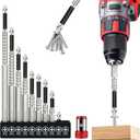 2 x High-Magnetic Screwdriver Drill Bit Set, 9pcs Upgrade S2 Alloy Steel Bits, K5 Impact Resistant Non Slip Bit, Precision Magnetic Bits for DIY/Pro Use