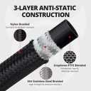 EVIL ENERGY Conductive 6AN PTFE Fuel Line Hose, Antistatic E85 Compatible PTFE Fuel Hose 20FT, AN6 Nylon Braided Hose with 5/16" ID