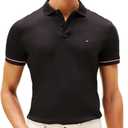 Tommy Hilfiger Mens Short Sleeve Casual Polo Shirts in Slim Fit with Liquid Cotton and Cuff Designs XL