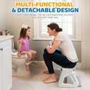 Orzbow Potty Training Seat | Upgrade Toddler Potty Training Toilet with Step Stool, 2-in-1 Stability Toilet Seat for Boys Girls | with Splash Guard, Anti-Slip Pad, Ladder, and Height Adjustable, Grey