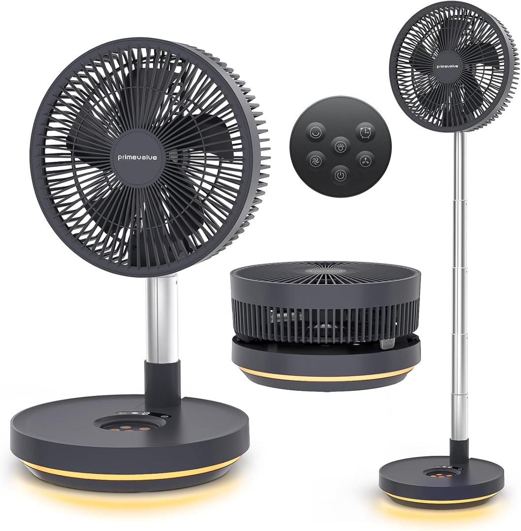 Primevolve Portable Rechargeable Oscillating Fan, Battery Operated Fan Adjustable Height, USB Home Office Outdoor Camping Travel, Dark Gray 10" Primevolve Portable Rechargeable Oscillating Fan, Battery Operated Fan Adjustable Height, USB Home Office Outdoor Camping Travel, Dark Gray 10"