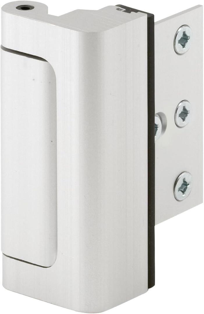 Prime-Line U 10827 Door Reinforcement Lock  Add Extra, High Security to your Home and Prevent Unauthorized Entry  3 In. Stop, Aluminum Construction, Satin Nickel (Single Pack)