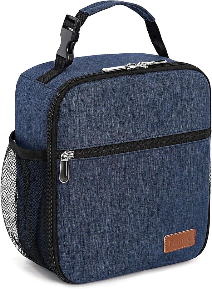 Femuar Lunch Box for Men Women Adults Small Lunch Bag for Office Work Picnic  Reusable Portable Lunchbox, Blue