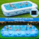 Large Inflatable Swimming Pool with Light, 12FT X 6.2FT Solar Blow Up Pool Inflatable Pool for Kids Adults, Durable Thickened 7 Color Family Kiddie Pool for Backyard Outdoor