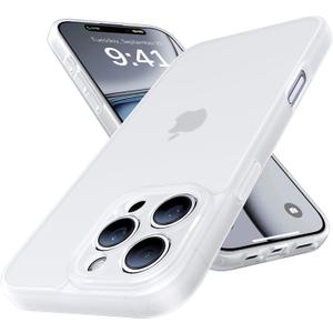 Shiiuou Shockproof for iPhone 16 Pro Max Case, [Camera Protection] [Military-Grade Drop Protection] Protective Anti-Yellow Slim Translucent Skin-Friendly for iPhone 16 Pro Max Phone Case, White