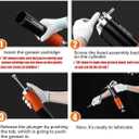 Lnchett Grease Gun with Quick Release Coupler and Towel, 9000 PSI Professional Heavy Duty 14 oz Grease Gun with 18 Inch Spring Flex Hose, 1 Reinforced Coupler, 2 Extension Rigid Pipe and1 Sharp Nozzle