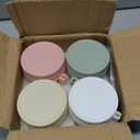 4 Pack Overnight Oats Containers with Lids and Spoons, 16 oz Glass Mason Jars with Airtight Lids, Overnight Oats Jars for Milk, Cereal, Fruit (Light Colors)