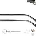 1 Pair Metal Glasses Replacement Arms Glasses Replacement Temple Black Eyeglasses Arms Legs, Screws, Screw Washers and 3-in-1 Screwdriver Convex Teeth Single Teeth (Black Metal Frame Arms)