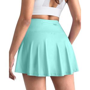 CHRLEISURE Women Tennis Golf Skirt with Pockets - High Waisted Crossover Golf Pleated Athletic Workout Dress Running Skort, Large