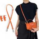 Jiesinlov Leather Bag Shoulder Strap Replacement Crossbody Adjustable Conversion Kit Fit for Mini Pouch (Orange)