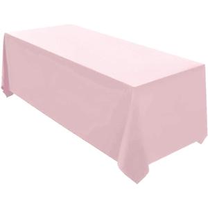 Surmente Pink Tablecloth 90 x 132-inch Rectangular Polyester Table Cloth for Weddings, Banquets, or Restaurants