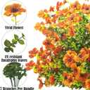 Grunyia Artificial Fake Flowers for Outdoor Spring Decoration, 16 Bundles Faux Silk Colorful Daisy UV Resistant Realistic for Outside Porch Patio Home Yard Garden Planters Pots Window Box (Orange)