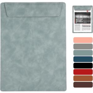 Magnetic Leather Clipboard with Pen Holder - Cyan Clipboard for Office Supplies, 8.5x11 Clip Board, Premium Clip Boards, A4 Size Slim Professional Writing Board