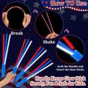 120 Pcs 4th of July Party Favors Glow Sticks with Connectors & 20 Handles,Red White Blue Patriotic Glow Stick Bulk Light up Bracelets & Necklaces for Kids & Adults USA 250th Anniversary Party Supplies