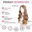 Toppers Hair Pieces for Women 24 Inch Wavy Clip in Hair Toppers for Women with Thinning Hairs Synthetic Hand-Tied Hairline Lace Front Women's Hair Topper Golden Brown Mix Bleach Blonde