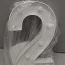 Pooqla Large Light Up Numbers for 2nd Birthday Decorations, 12.6 in Tall White Plastic Marquee Numbers Party Decor, for Girls Boys Gift Night Light Wedding Anniversary Decor, Cool White Big Number 2