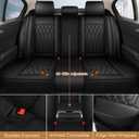 Pariitadin Leather Car Seat Covers Full Set, Waterproof Faux Leather Seat Covers for Cars, Non-Slip Car Interior Covers Universal Fit for Most Cars Sedans Trucks SUVs, Black Line