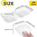 100 Pcs Clear Hinged Plastic Containers with Lids,Individual Cake Slice Containers,Square Plastic Food Container,Disposable Clamshell Take Out Containers for Cakes,Cookies,Pasta,Sandwiches,Salad