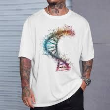 DNA Colorful Print Art DNA T-Shirt, XL