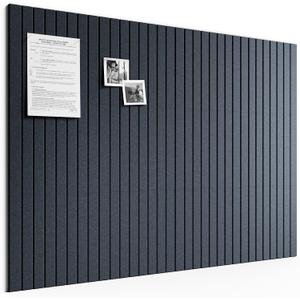 Bumusty Large Cork Board Alternative-48 x 36" Felt Bulletin Board Tiles, with 30 Pushpins, 70 Adhesive Tabs, Fine-Stripe 12-Pack, Cork Boards for Office Push Pin Board-Deep Charcoal Blue