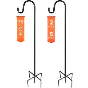 Ottsuls Shepherd-Hooks Adjustable for Bird-Feeder Lantern Plant-Hook Garden-Stake - Plant Stand Hanger for Outdoor Flower Basket, Bird Feeder Hanger Weddings Decor (76 INCH)