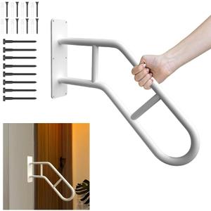 Handrails for Outdoor Steps, 28.7 Safety Grab Bars for Stairs, Sturdy Wall Mount Handrail, Stainless Steel U-Shaped Handrail, Railings for 1-3 Steps, Stair Handrails for Garage, Porch, Garden, White (SJ, White)