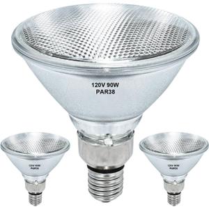 Par38 Halogen Flood Light Bulb 120V 90W, Dimmable PAR38 90W Light Bulbs, E26 Medium Base, Warm White, High Output Reflector Flood Lights for Indoor, 2 Pcs