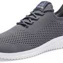 BXYJDJ Men's Running Shoes Walking Trainers Sneaker Athletic Gym Fitness Sport Shoes Lightweight Casual Working Jogging Outdoor Shoe (9/42, Grey)
