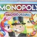 Monopoly Unicorns vs. Llamas Board Game for Ages 8 and up, Play on Team Unicorn or Team Llama