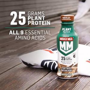 Muscle Milk Plant Based Protein Shake, Chocolate, 11.16 Fl Oz (Pack of 12)
 , BB Date:  07/17/26