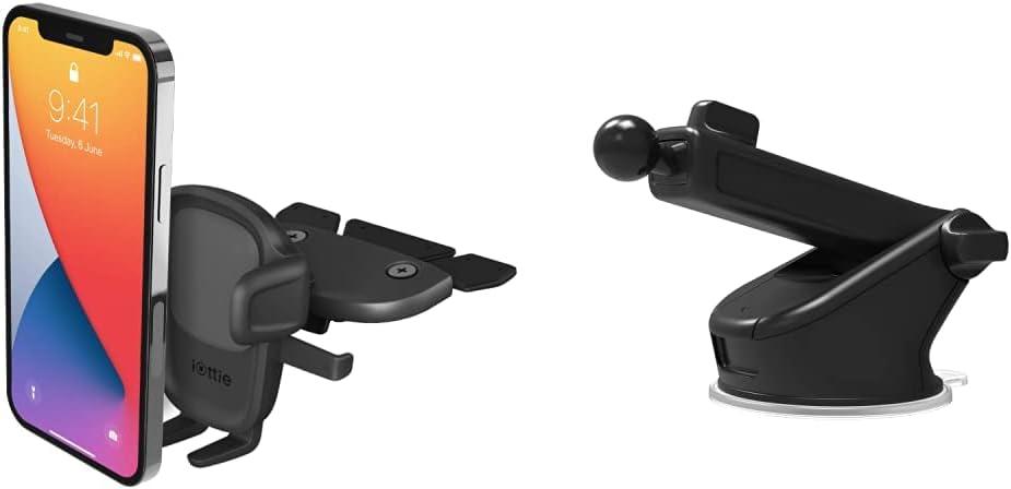 iOttie Easy One Touch 5 CD Slot Mount with extra Dashboard Mounting Base - Universal Car Mount Phone Holder for iPhone, Google, Samsung, Moto, Huawei, Nokia, LG, and all other Smartphones