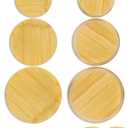 Replacement Wooden Lids for Pyrex, Anchor Hocking Glass Containers 7200 * 2 7201-PC*2 7402-PC*2, Bamboo Lids for Pyrex 2Cup 4Cup 7Cup Glass Bowls, Bowl Covers 6 Pack