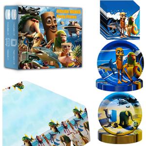 Party Supplies 61 PCS Brainrot Plate Set Italian Memes Disposable Paper Dinner Plates Brainrot Party Favors Tableware for New Year Valentine's Day Easter Birthday