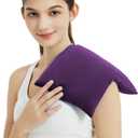 Heating Pad Microwavable with Washable Cover, 8 x 12 Multipurpose Microwave Heating Pad for Neck and Shoulders, Moist Heat Bean Bag Warm Compress for Knee, Muscles, Joints, Wrist (Dark Purple)