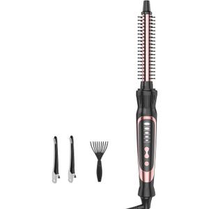 Thermal Brush, Heated Round Brush & Small Curling Iron with Ceramic Ionic Technology, 1/2 inch for Volumizing & Styling, Travel-Friendly Hot Comb with Adjustable TemperatureRose Gold 0.5 inch