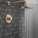 Delta Modern 14 Series Round Rain Shower Faucet Set, Brushed Gold Shower Head and Handle Set, Valve Trim Kit, Champagne Bronze T14269-CZ-PP (Valve Not Included)