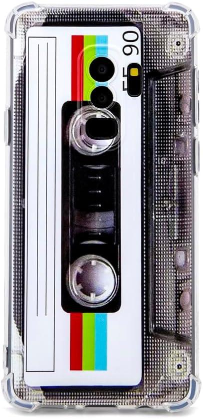 Case for Galaxy S9 Plus with Reinforced Corners TPU Soft Bumper Retro Cassette Tape Case Compatible with Samsung Galaxy S9+