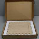 Denique Natural Travertine Tray with Scalloped Edge, 10.8x8 Rectangle Vanity Tray for Bathroom Kitchen Countertop, Beige Decorative Stone Storage Tray for Dresser Home Decor