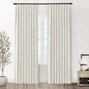 SHINELAND Beige Cream Black Out Curtains 84 Inches Long for Bedroom Windows with Hook,Mid Century Modern Curtains for Living Room，52w X 84l 2 Panels Set Ivory White Blackout Curtains for Bedroom