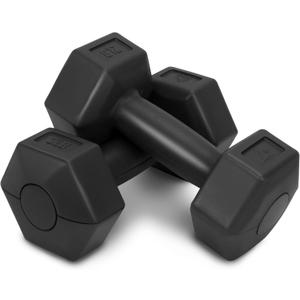 RBX Vinyl Coated Hand Weight Dumbbell Set - Hex Shaped, Roll Free for Body Building/Sculpting/Strength Training Exercise, (Set of 2) (Black), 2LB