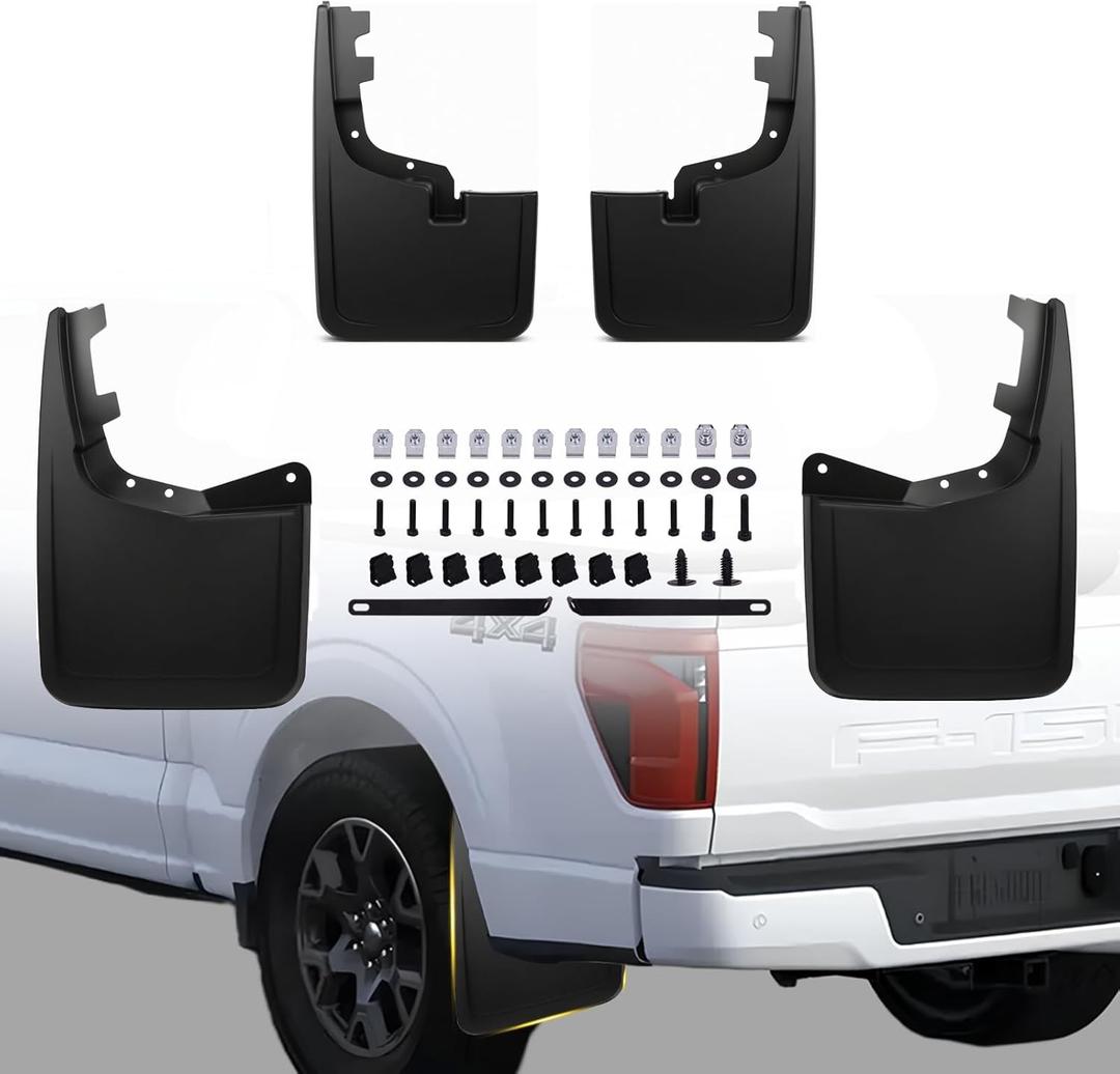 Upgraded Mud Flaps Fit for Ford F150 2026 2025 2024 2023 2022 2021, Mud Flaps for Pickup Trucks Splash Guard Compatible with 2025 Ford F150 Accessories, No Drilling Mud Gards Mudflaps, Set of 4